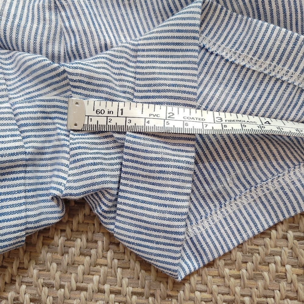 Náti Pinstripe Blue And White Seersucker 100% Linen Shorts Size Small - Picture 8 of 14